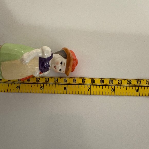 Western Germany Hand-Painted Porcelain Girl Glass Bell Gold Trim Grapevine VTG - Picture 10 of 10